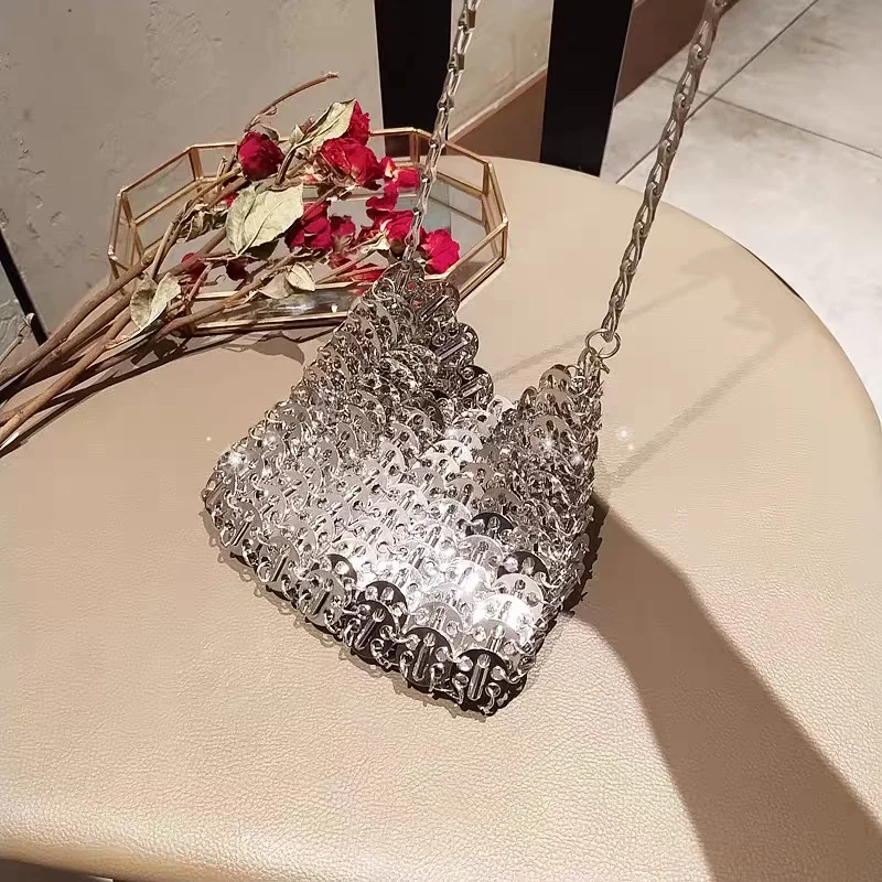 sac à main de luxe en métal amissié pour femme, fourre tout de styliste, esthétique, pochette de ixde mariage, initiée, de soirée