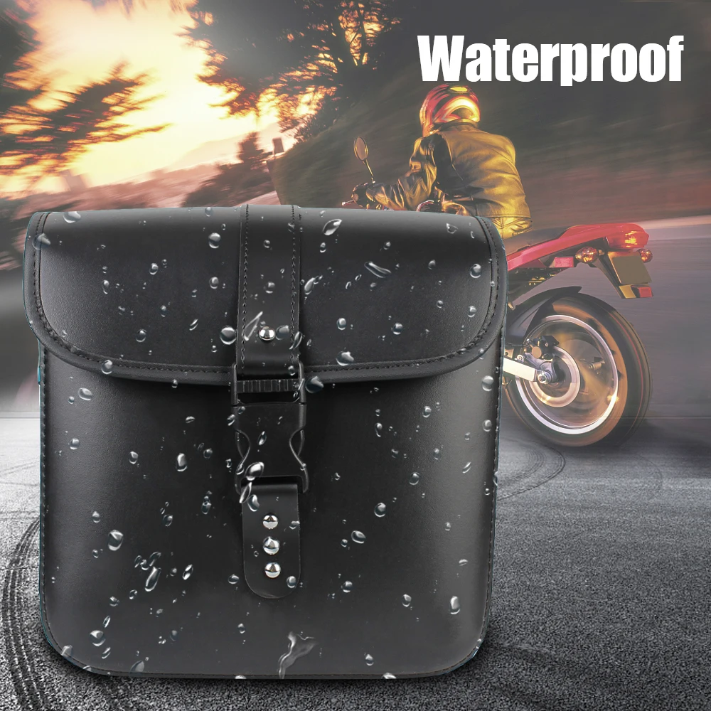 sacs de selle de moto rétro, pochette mallette de rangement, valise de réservoir de bagages latéraux, sacs en cuir pu/pvc, accessoires de moto