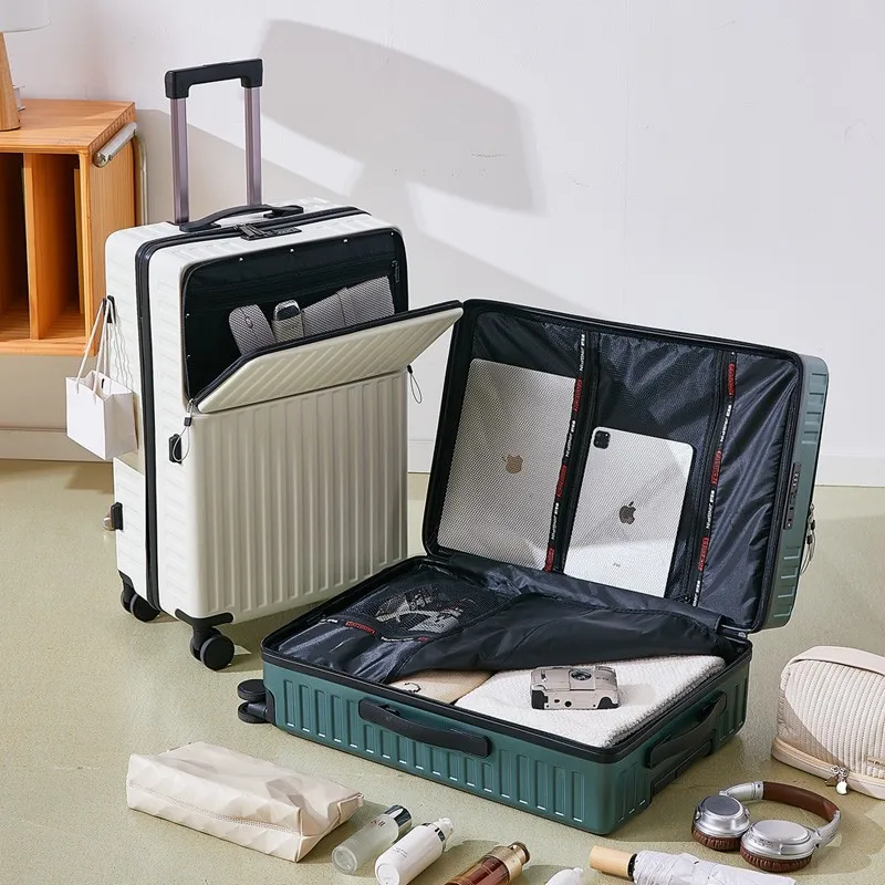 vente chaude de la saison nouvelle valise de voyage de grande capacité esthétique haute couverture d'ouverture avant pour hommes et femmes 20 pouces 24 inc...