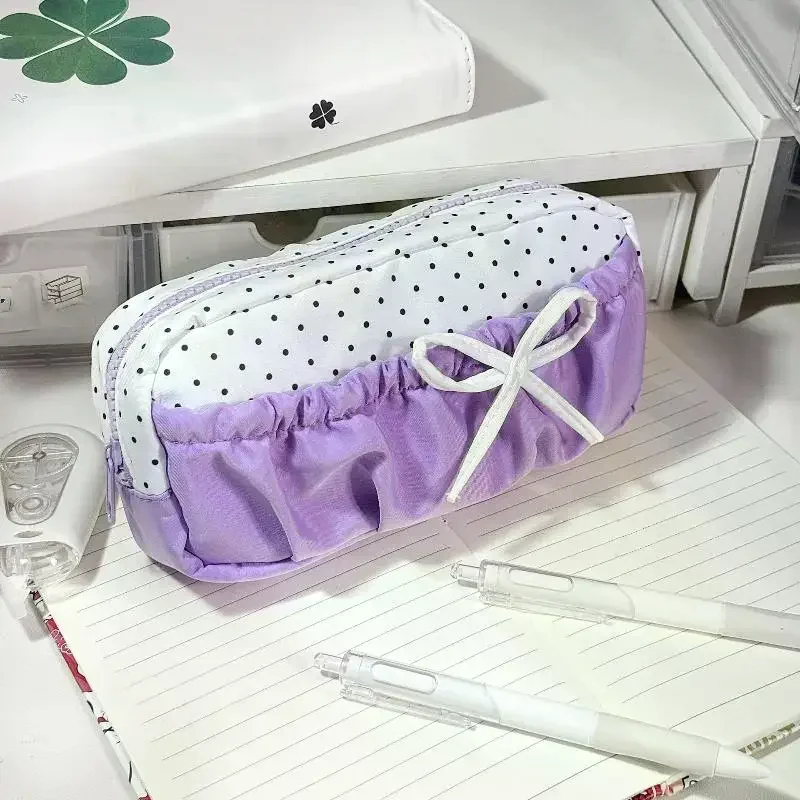 Trousse à crayons multicouche avec nœud mignon de dessin animé, boîte de papeterie de grande capacité, sac de rangement de papeterie, cadeau pour enfants
