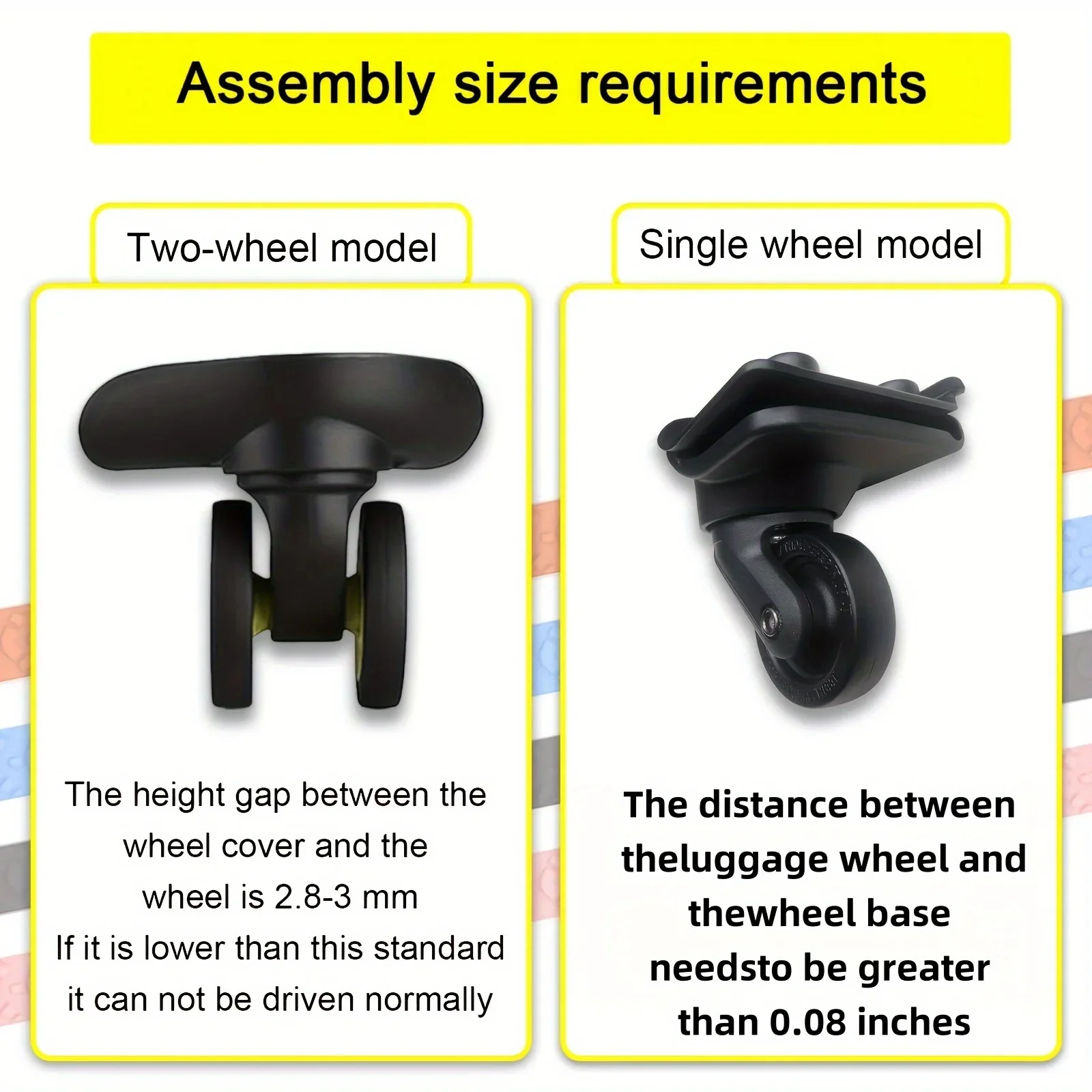 housses de roues de bagages en silicone, protecteurs de roues de valise auto adhésifs découpables, roues silencieuses et réduisent l'usure, voyage 4 pièces