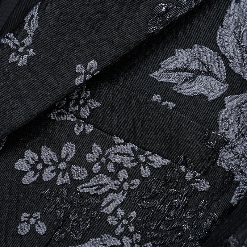 veste de costume brodée florale pour hommes, grande taille, vêtements de cérémonie, simple boutonnage, coupe cintrée, blazer à revers cranté pour scène et affaires, m 6xl