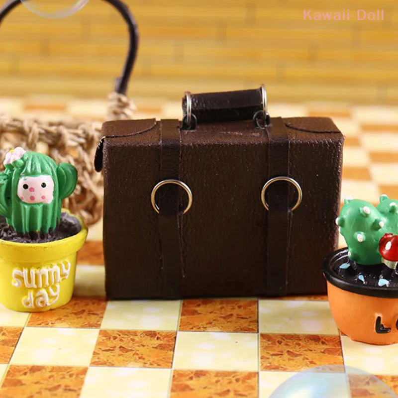 bagage en cuir de poupée miniature échelle 1:12, valise vintage, accessoires cadeau