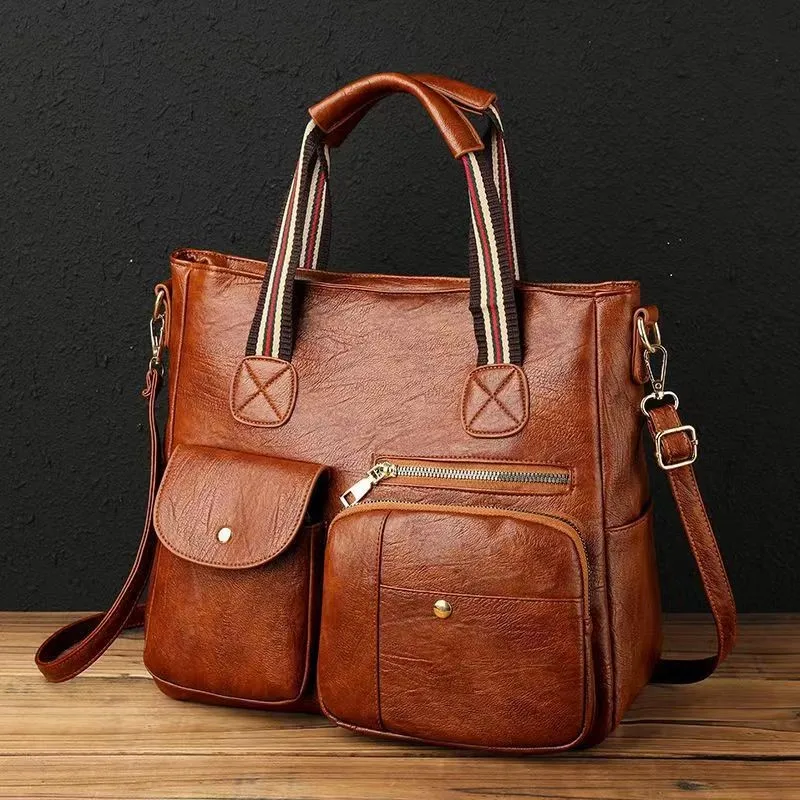 Sac à main femme sac à bandoulière mode sac à main Vintage sac en cuir grande capacité sac à main sac à bandoulière incliné sac maman