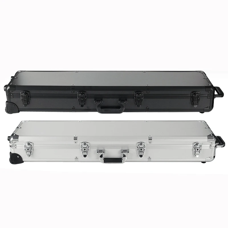 boîte à outils longue en aluminium, matériel portable, équipement d'instruments, boîte de sécurité, équipement de pêche domestique, valise multifonctionnelle
