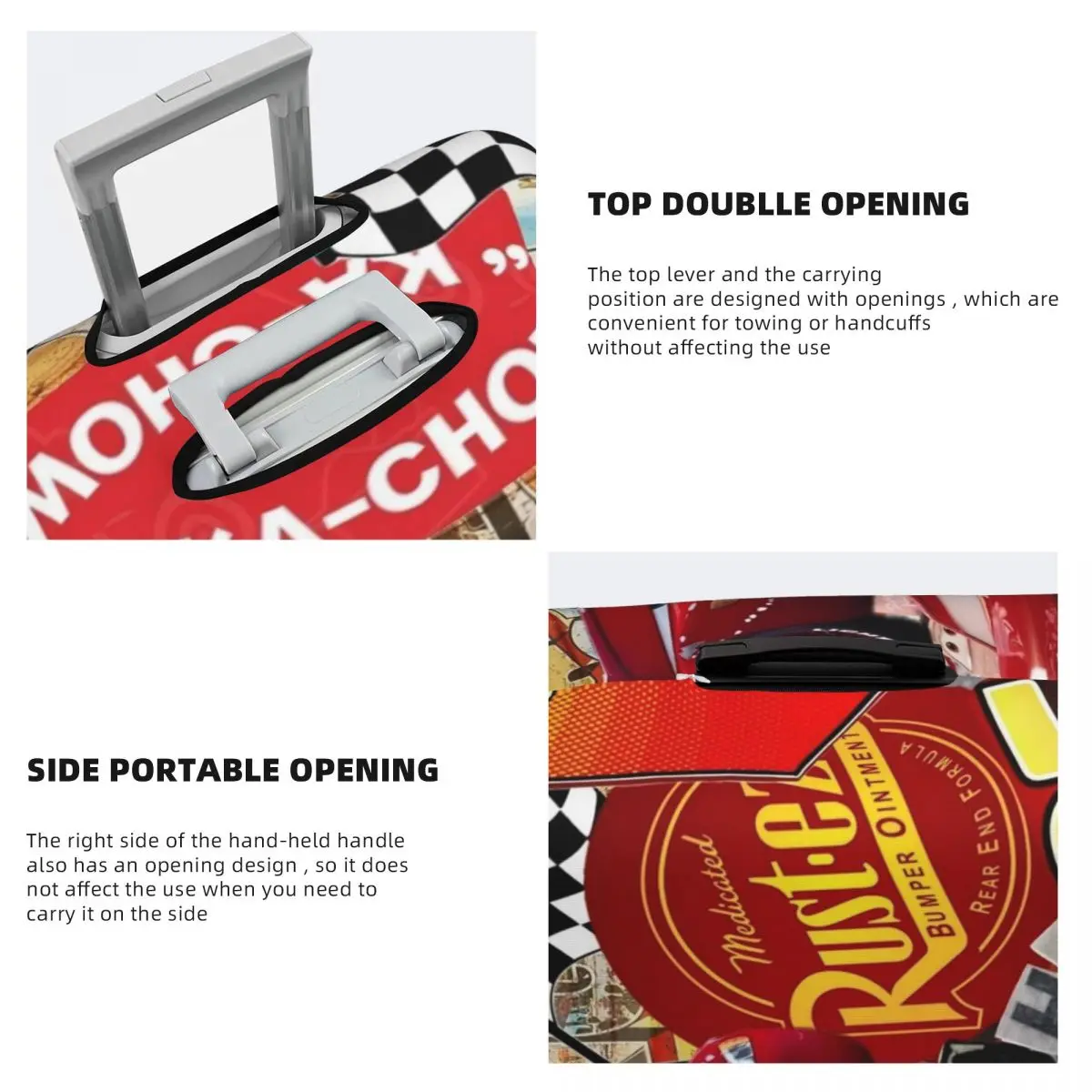 housse de valise personnalisée pixar cars lightning mcqueen, housse de protection anti poussière pour bagages de 18 à 32 pouces