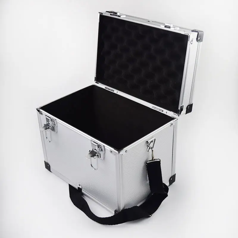 grande boîte à outils portable en aluminium pour équipement de sécurité, mallette de rangement pour matériel, valise avec bandoulière
