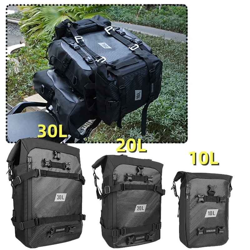 pack de bagages pour moto, sac de siège arrière multifonction étanche pour motocross 10l 20l 30l, sac à dos d'équitation en plein air
