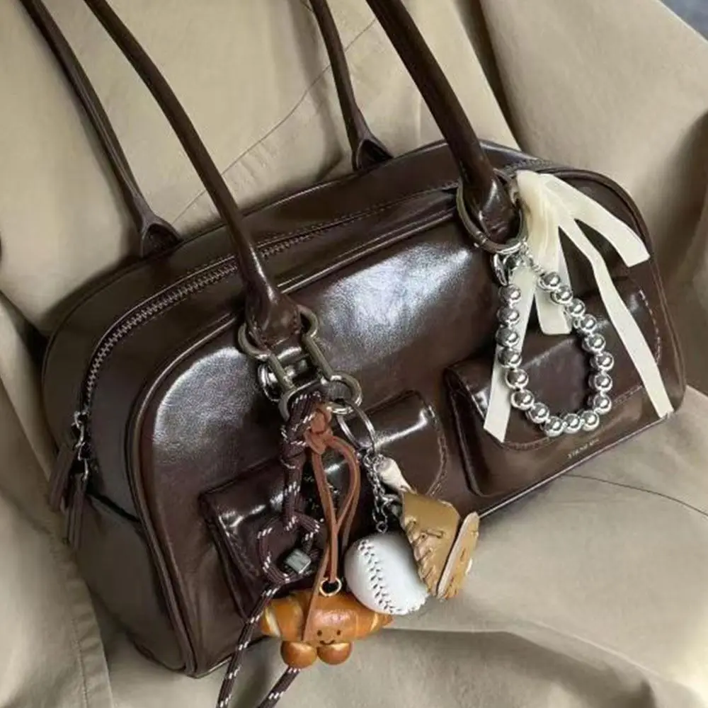 sac à main en cuir pu pour femmes, sac à bandoulière à double poignée, polyvalent, mode, taille moyenne, fermeture à glissière, nouvelle collection 2025