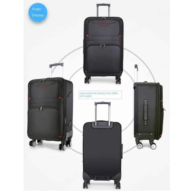 valise à roulettes Étanche avec poignée et roue amovible, sac de voyage de grande capacité, oxford, ensemble de bagages à roulettes avec mot de passe