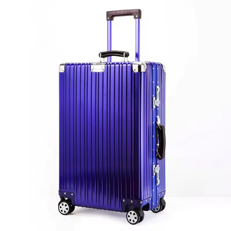 valise de voyage luxueuse en alliage d'aluminium magnésium, nouveau style, roue muette de haute qualité, chariot à bagages roulants de 20/24/26/29 pouces
