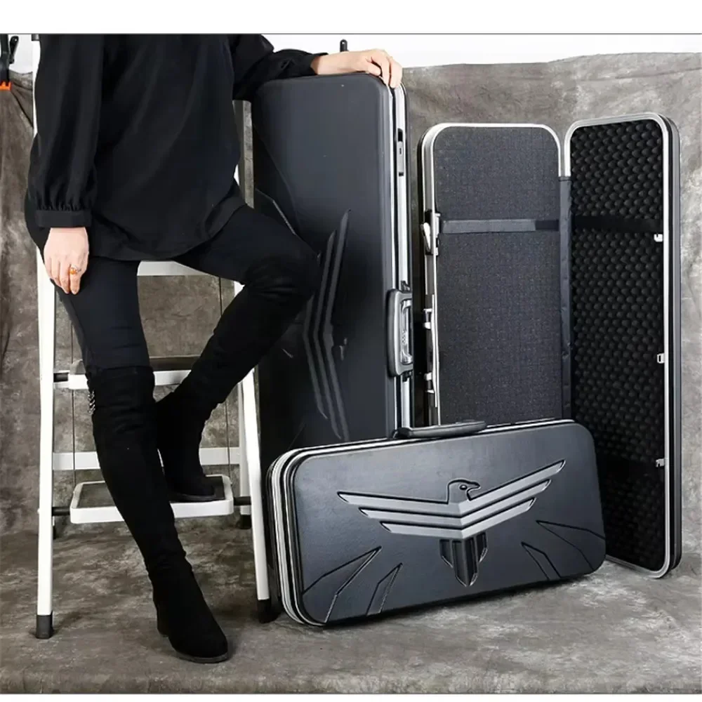 valise épaisse et étanche en coton déchiré à la main, boîte à nœuds et flèches avec mousse prédécoupée, boîte à outils résistante à l'usure et aux chocs, 65/90/100cm