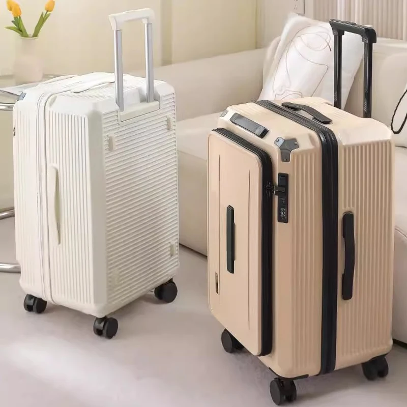 valise extensible à ouverture latérale de 32/34 pouces, nouveau bagage de grande capacité 2025, 24 pouces avec frein, boîtier de chariot à cinq roues