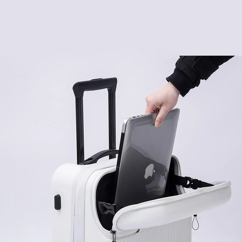 valise ouverte avant extensible 600, petit bagage de 20 pouces, lumière d'embarquement, tige de traction, Étui en cuir 24, Étui de voyage pour Étudiant
