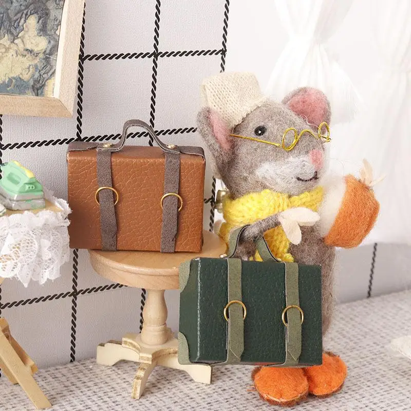 mini valise et porte documents pour maison de poupée 1:12, décor de modèle miniature, accessoires de jouets pour maison de poupée