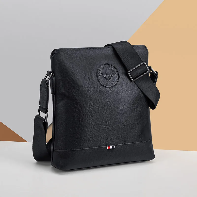Sac à bandoulière en cuir pour hommes, sac à dos décontracté à la mode, sac d'affaires multifonctionnel