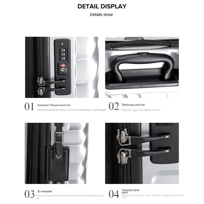valises de voyage extensibles de 20 pouces, boîtier de chariot pour pc avec roues, bagages roulants, sac pour ordinateur portable d'embarquement d'affaires, bagage à main