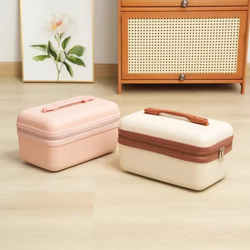 valise portable de 16 pouces, petit sac de maquillage portable léger, valise de rangement, petite valise en cuir, voyage d'embarquement ﻿