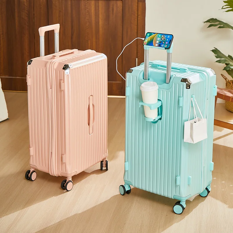 bagage 20 pouces | porte gobelet/valise multifonctionnelle étanche, transport à main, grande capacité, roue universelle, valise simple