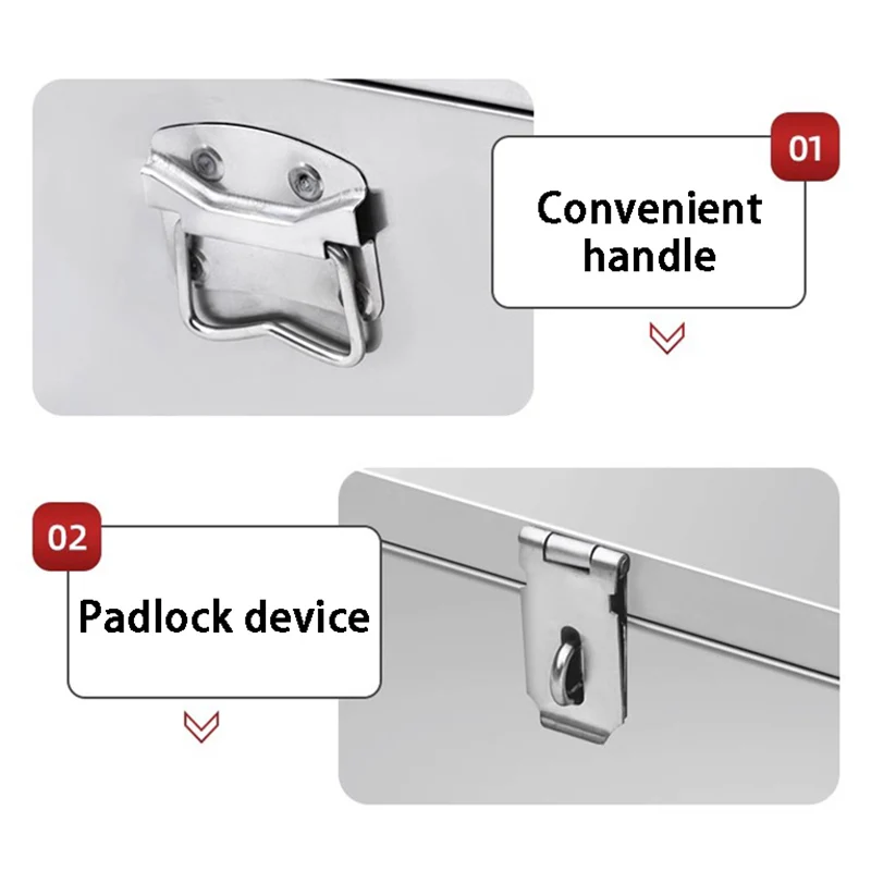 boîte à outils de grande capacité, matériel multifonctionnel, boîte de rangement d'outils en acier inoxydable, organisateur d'outils, valise, boîtes étanches