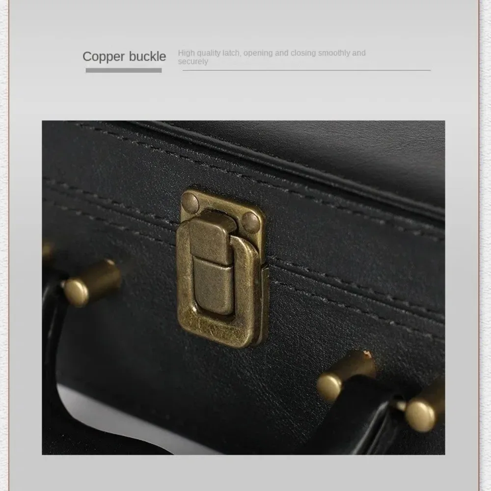 boîte de livraison de salle en cuir pu pour loisirs, boîte de rangement de documents portable d'affaires, valise multifonctionnelle pour hommes et femmes