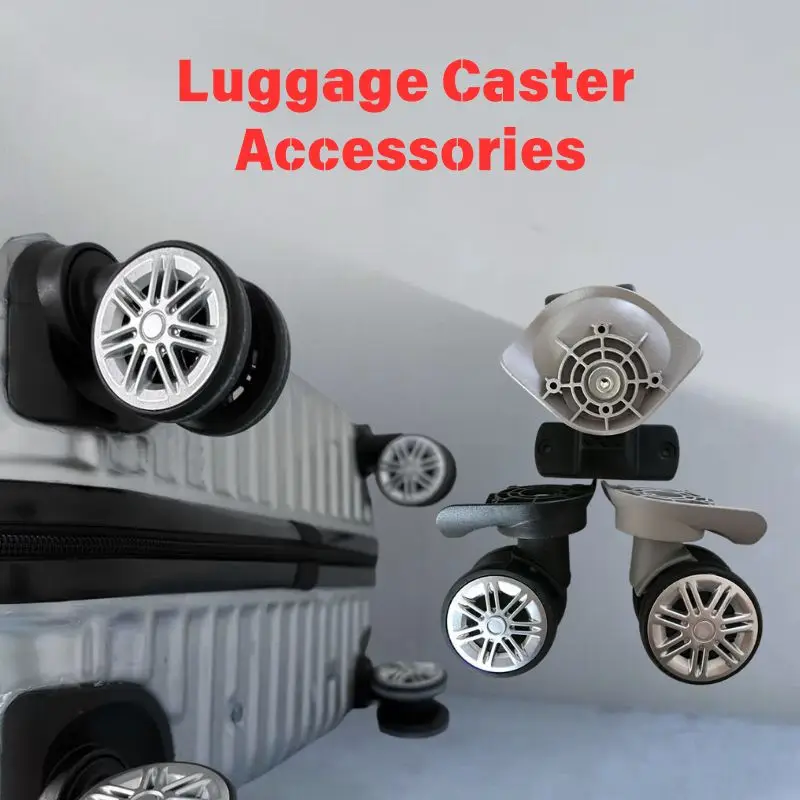 Roues de valise silencieuses de remplacement, 2 pièces, roulettes pivotantes à 360 degrés, accessoires de valises, chariot de réparation, roues en caoutchouc