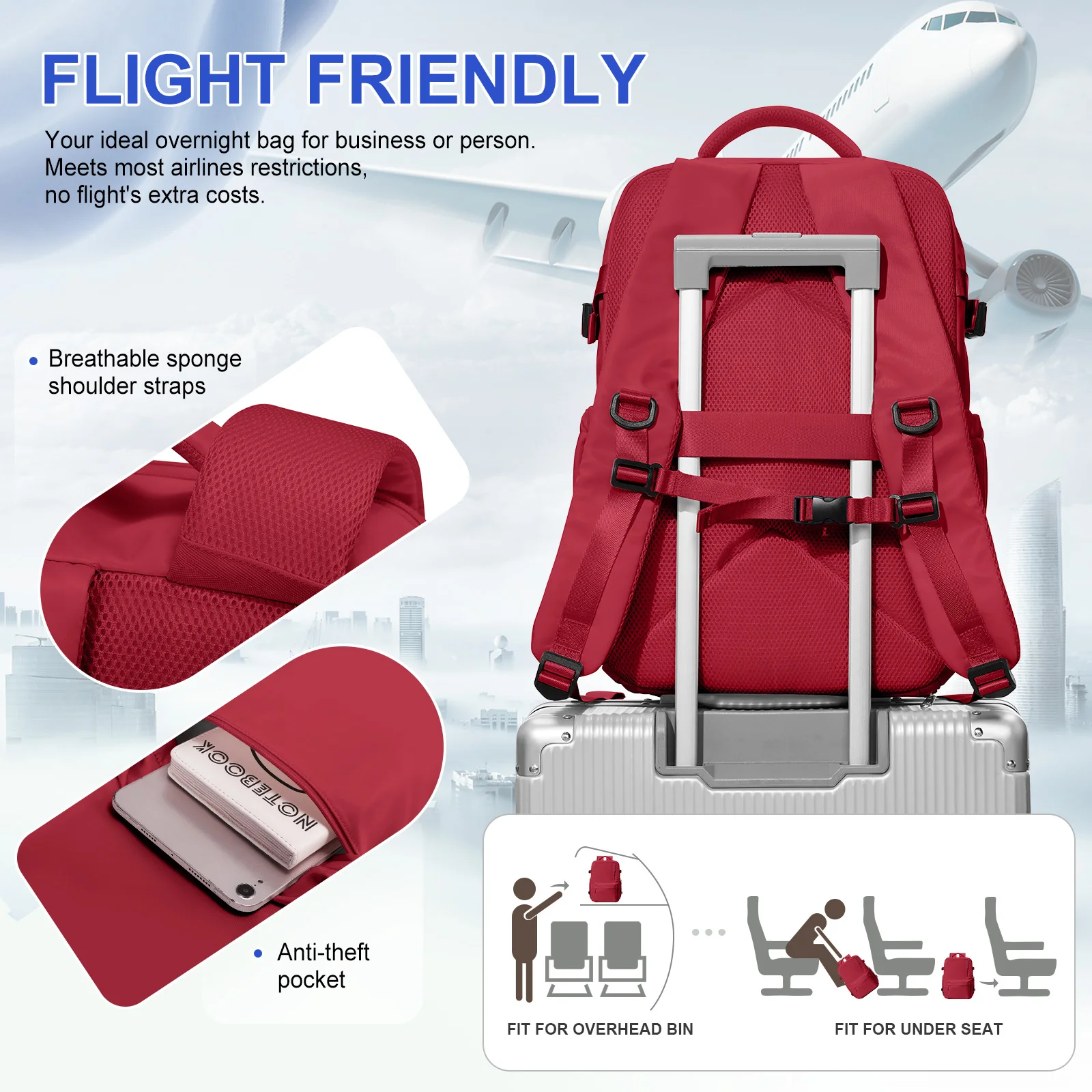 sac à dos de voyage en avion, sac de cabine easyjet 45x36x20, sac à bandoulière de grande capacité, sac à dos multifonctionnel pour maman, sacs à dos pour ordinateur portable
