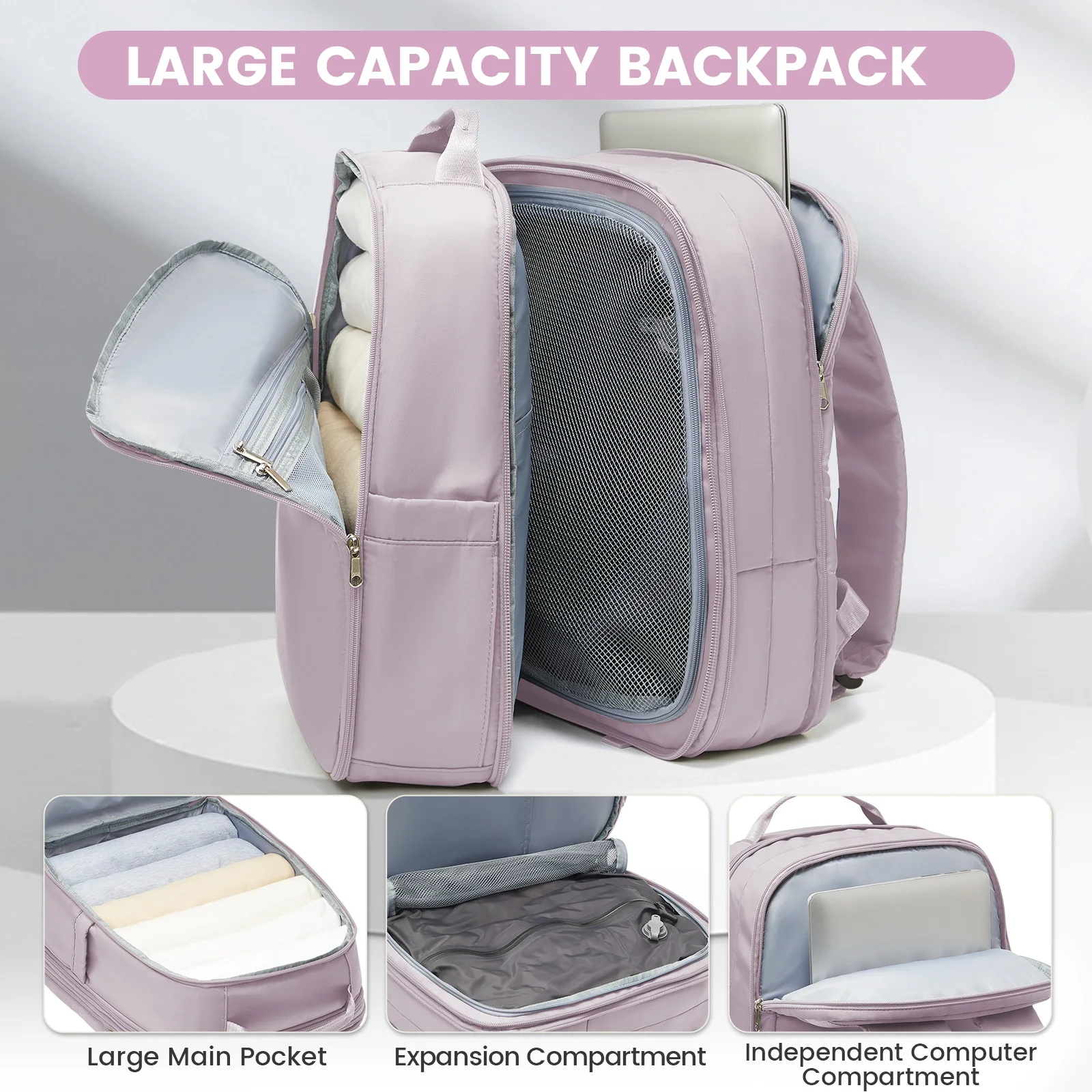 easyjet 45x36x20 sac à dos de voyage sous vide avec pompe sac à dos pour ordinateur portable cabine d'avion airbag de compression sous vide, bagage de cabine pour femmes