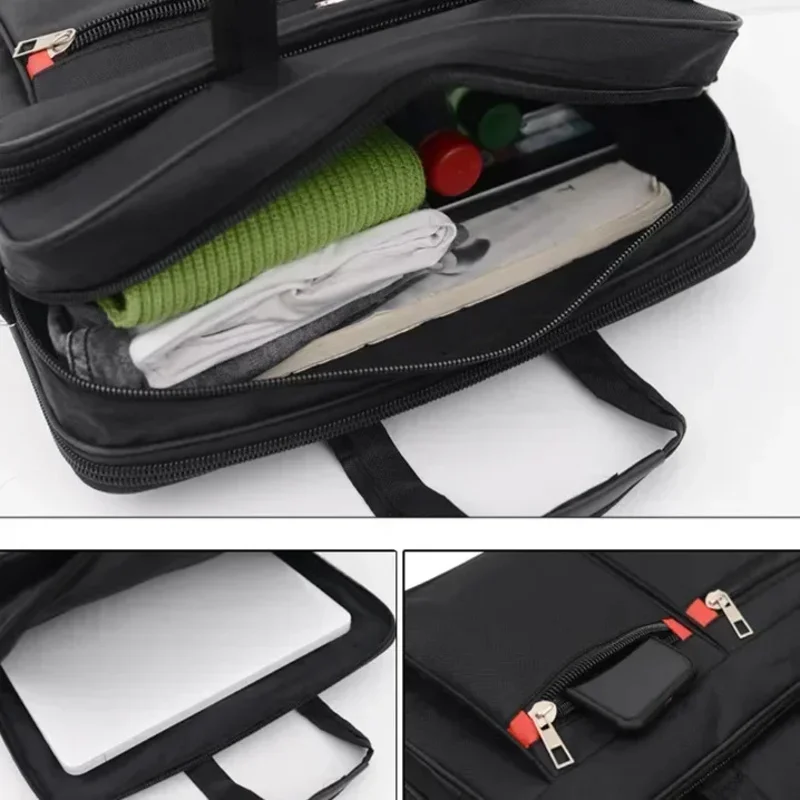 porte documents d'affaires de grande capacité pour hommes, sac à bandoulière portable polyvalent, sac à main à poches multiples pour usage professionnel et décontracté
