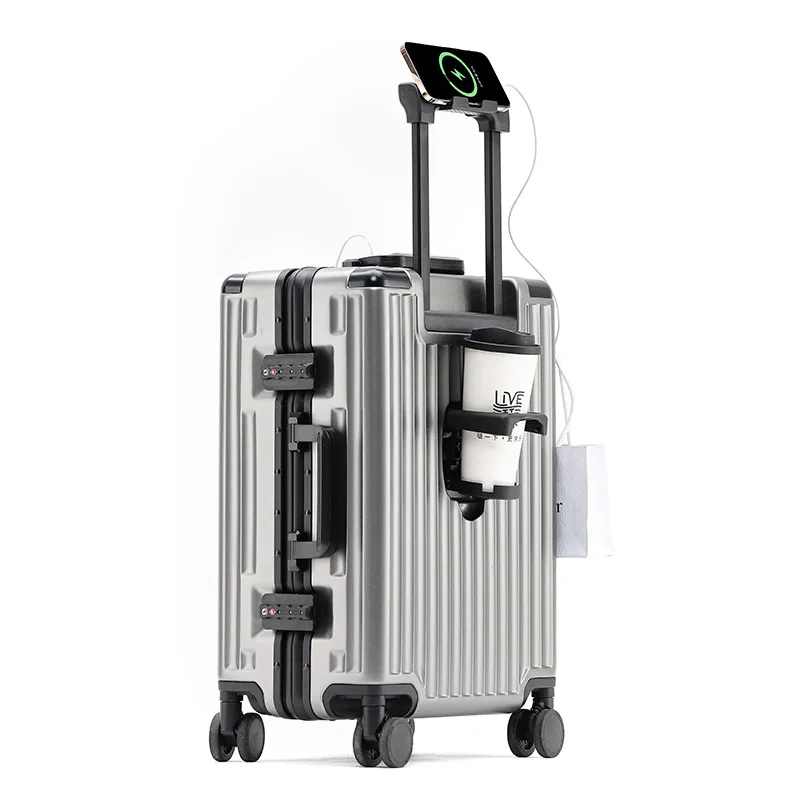 valise de voyage d'affaires multifonctionnelle valise à roulettes à cadre en aluminium de 26 pouces valise de voyage cabine de 20 pouces
