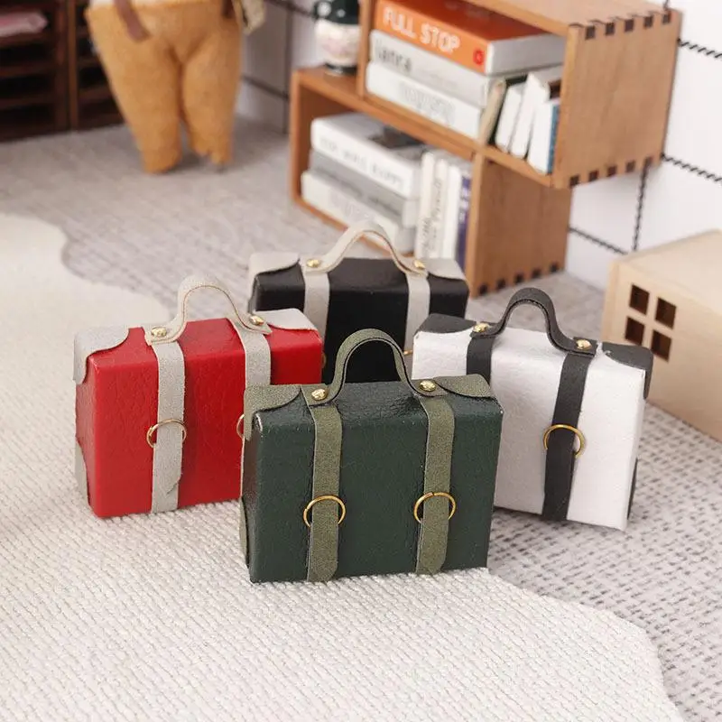 mini valise et porte documents pour maison de poupée 1:12, décor de modèle miniature, accessoires de jouets pour maison de poupée