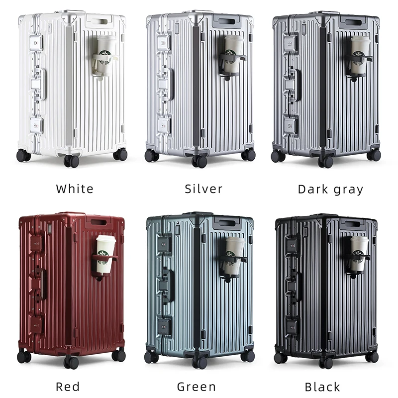 valise surdimensionnée 32/30 pouces, cadre multifonctionnel en aluminium, bagages avec porte gobelet usb, valises de voyage de haute qualité 26 "28"
