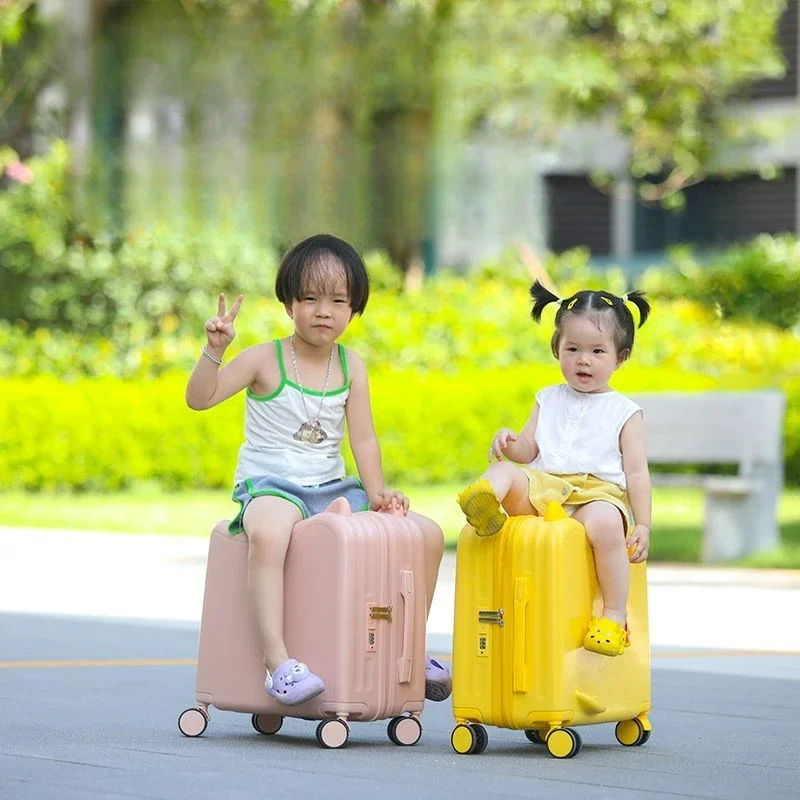 valise à roulettes pour enfants, petite valise à main pour enfants, chariot à fermeture éclair, peut s'asseoir et rouler