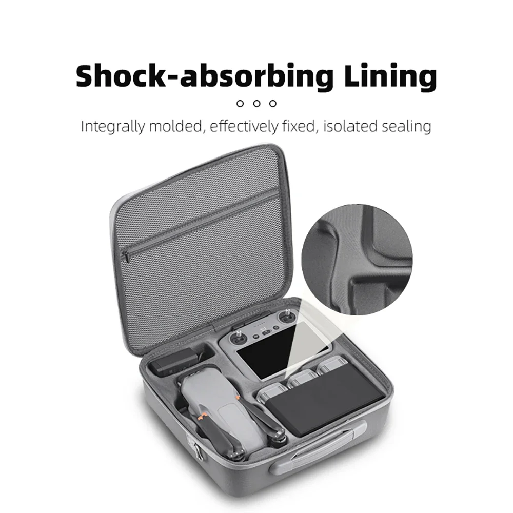 brdrc sac de rangement pour dji air 3/air 3s étui de transport intégré sac à main voyage valise en polyuréthane bandoulière drone rc 2 accessoires
