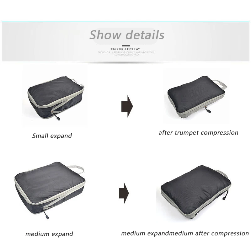 sac de rangement de voyage cubes d'emballage compressibles en nylon portable avec sac à main organisateur de bagages valise de voyage pliable et étanche