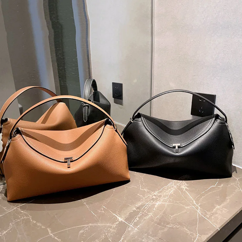 2025 nouveau sac à main en cuir sac de travail à bandoulière à la mode polyvalent élégant design suédois peau de vache souple taille moyenne usage quotidien