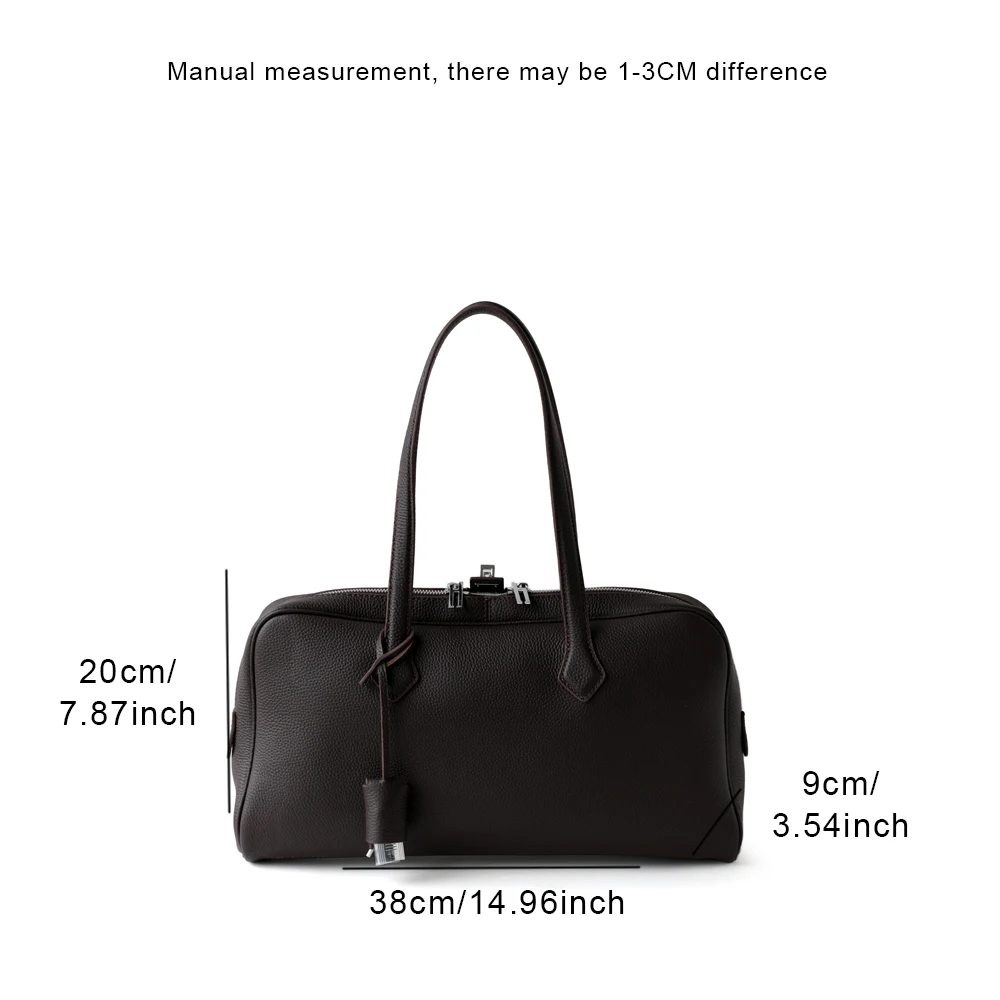 sac boston en cuir véritable pour femmes, sac à main à bandoulière polyvalent, fourre tout de banlieue, accessoire de mode pour dames, sac à main de luxe, nouveau