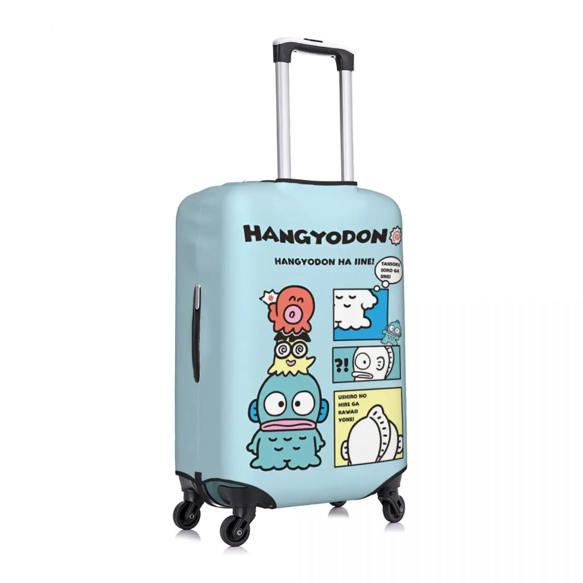 hangyodon – housse de valise de dessin animé, voyage de croisière, vol amusant, fournitures de bagages, protection