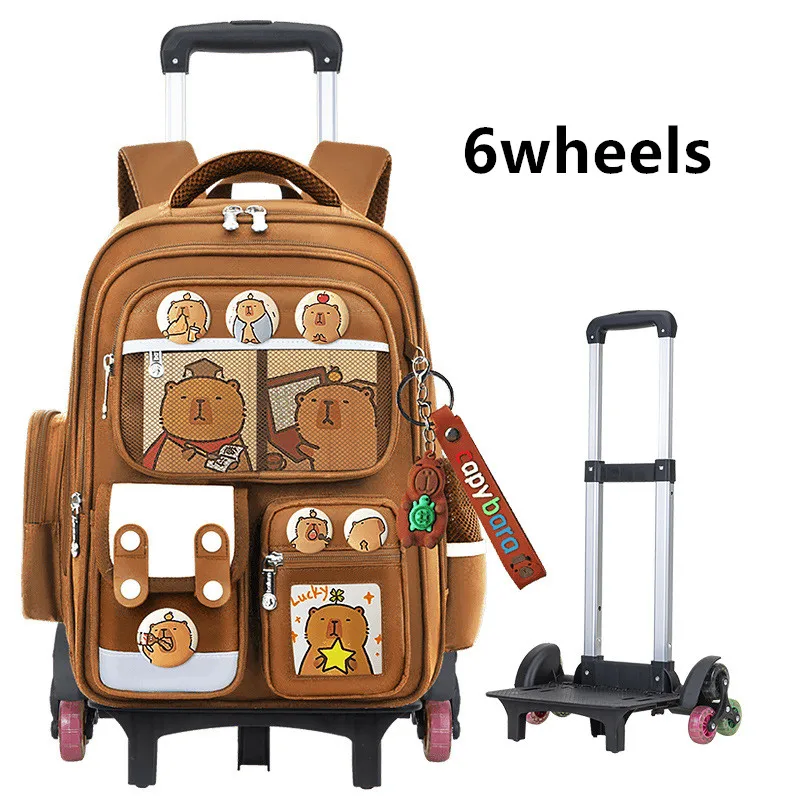 enfants chariot sac à dos roues étudiant haute capacité sacs d'école cartables à roulettes enfants chariot bookbag école sac à roulettes