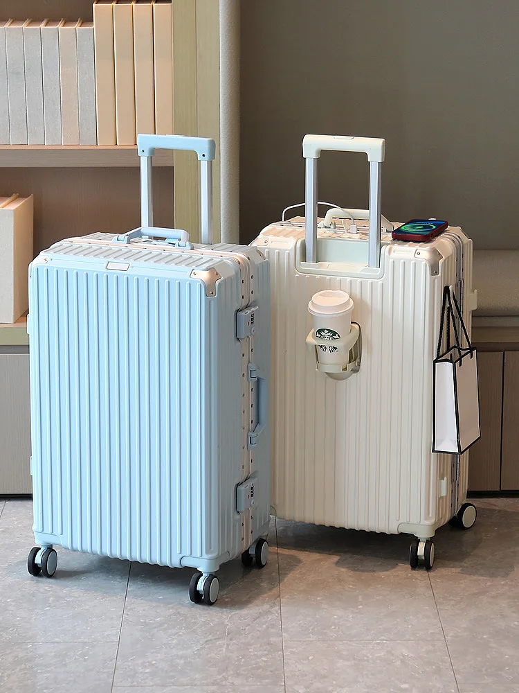 valise à cadre en aluminium de grande capacité de 28 pouces, boîtier de chariot durable avec roues universelles, valise de voyage d'affaires 24