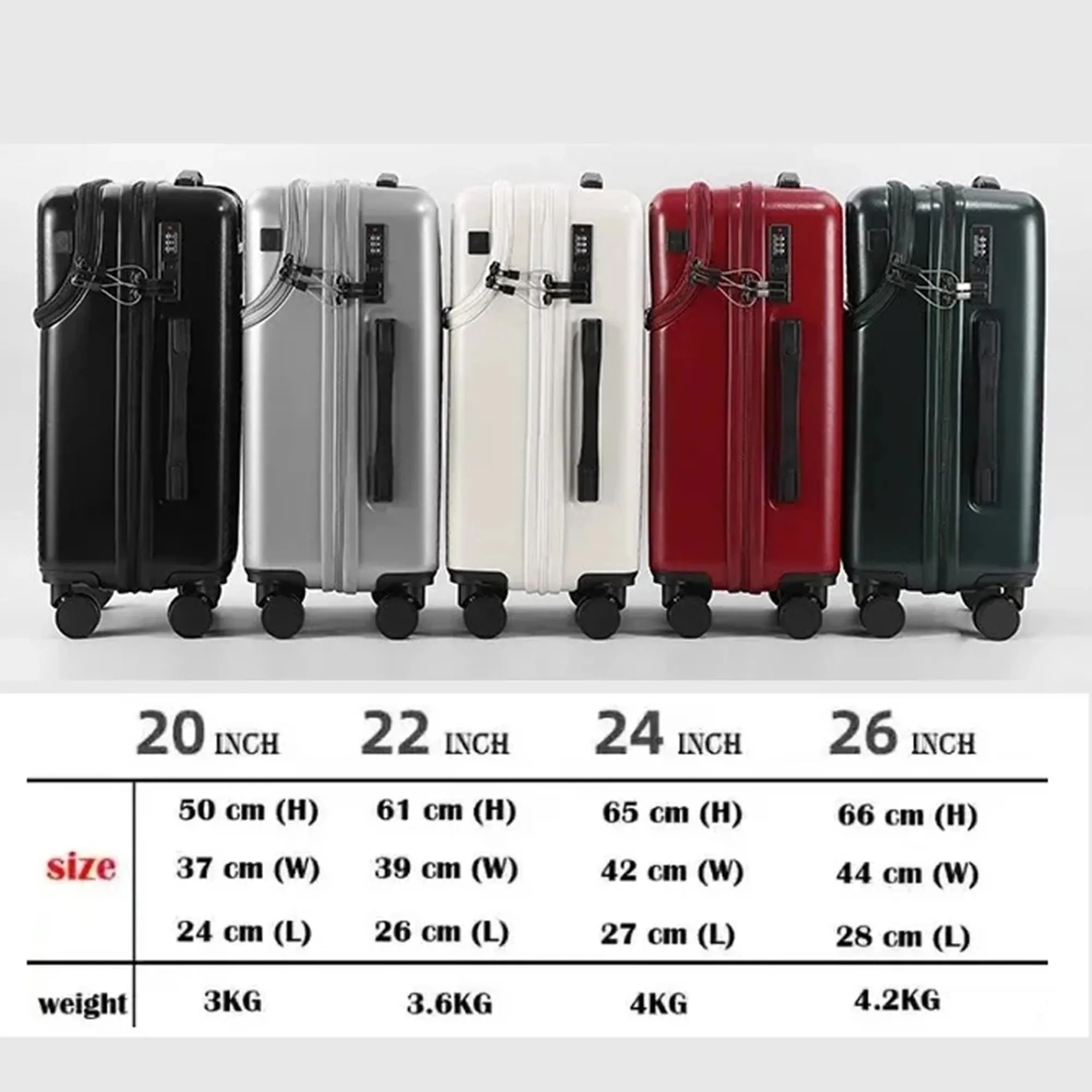 valise de voyage élégante valise à main d'affaires avec port de chargement usb et porte gobelet bagage à main embarquement boîtier de chariot