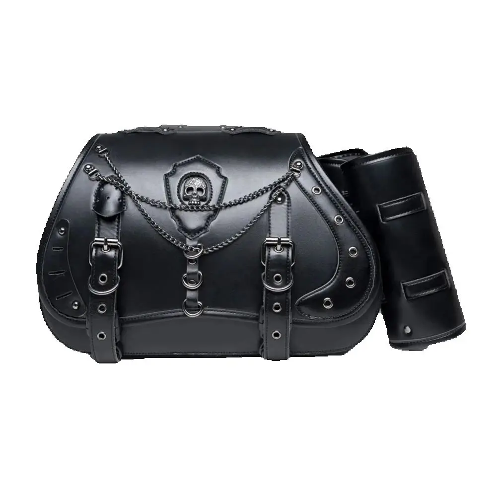 pour handa hsuzuki yamaha bmw moto sacs de selle pochette mallette de rangement côté bagages réservoir valise étanche en cuir pu