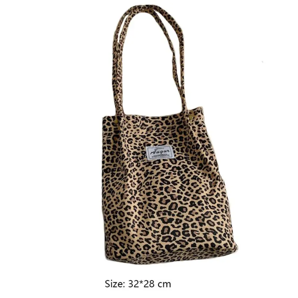 grand sac fourre tout chic et décontracté, sac à bandoulière léopard pour dames, sac en toile, nouveau sac de shopping imprimé pour étudiant