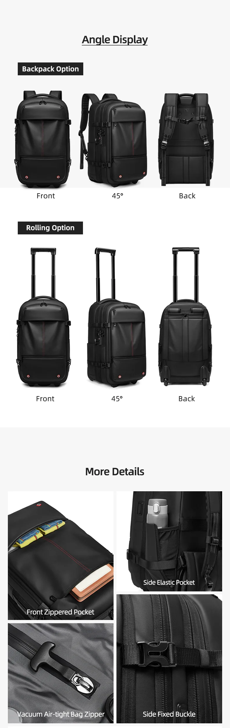 valise à bagages durable à compression sous vide, grande capacité, roues pour femmes et hommes, cabine de transport, voyage d'embarquement, 2025