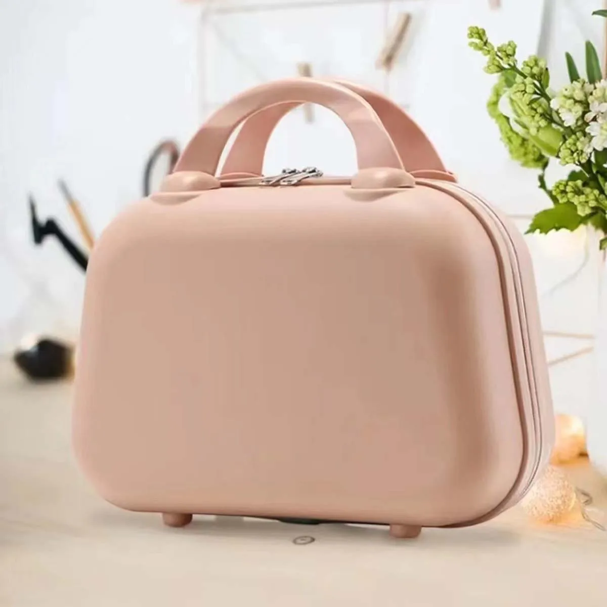 petite boîte de rangement durable de 14 pouces, vente en gros multiple, sac de maquillage à main couleur bonbon, mini valise portable