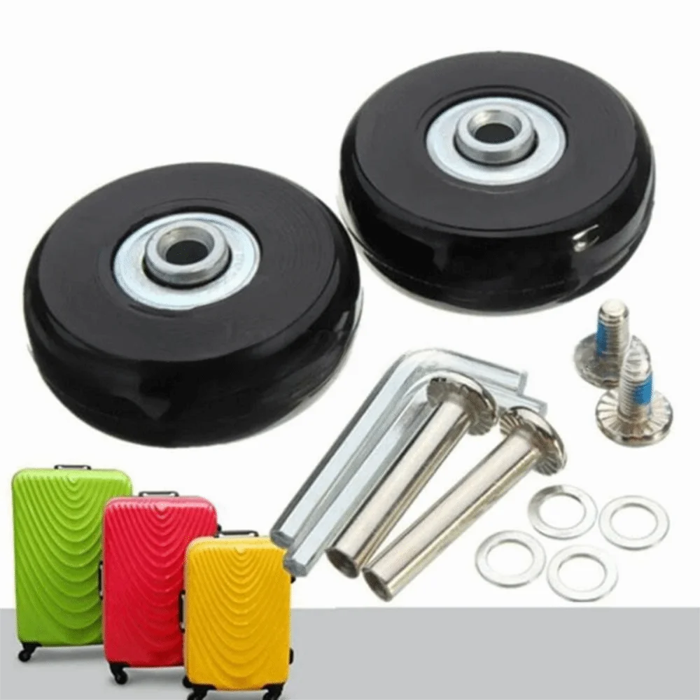 roulettes silencieuses pour bagages de voyage, 40 à 70mm, kit de réparation de valise flexible et résistant à l'usure, installation facile, forte charge