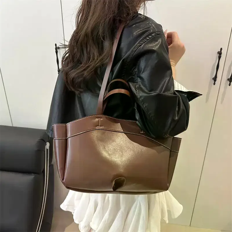 ensemble de portefeuille décontracté modish ; sac à main de grande capacité de couleur unie ; sac à bandoulière pour les déplacements quotidiens pour femmes ; cadeau parfait