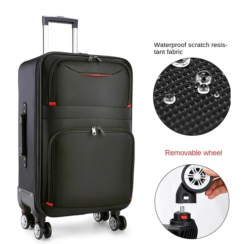 valise à roulettes Étanche avec poignée et roue amovible, sac de voyage de grande capacité, oxford, ensemble de bagages à roulettes avec mot de passe