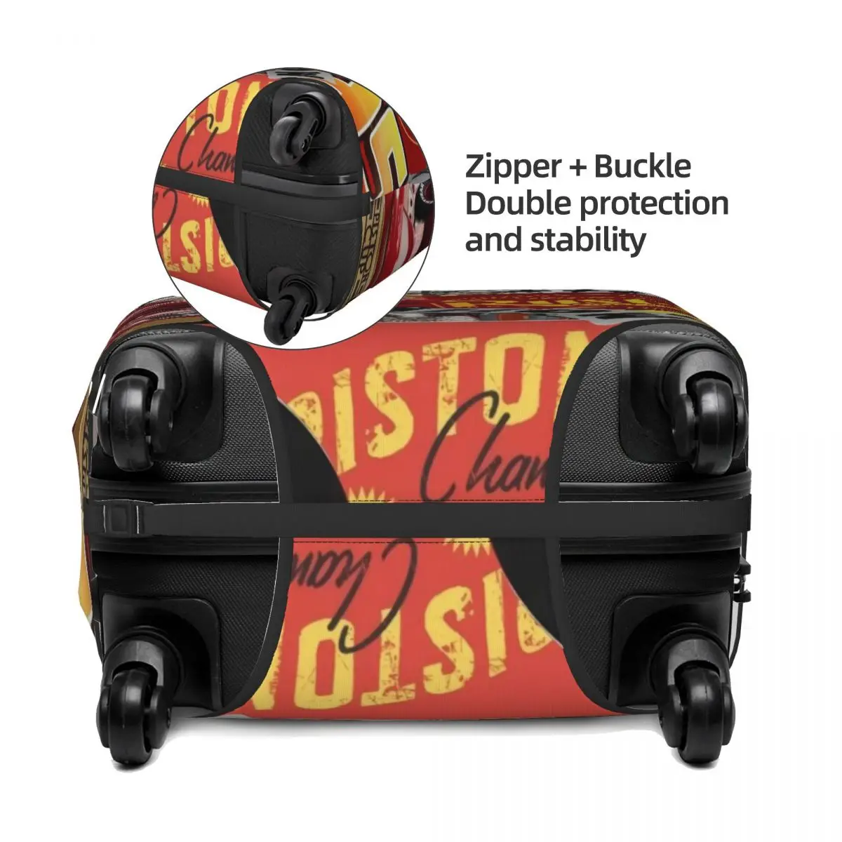 housse de valise personnalisée pixar cars lightning mcqueen, housse de protection anti poussière pour bagages de 18 à 32 pouces