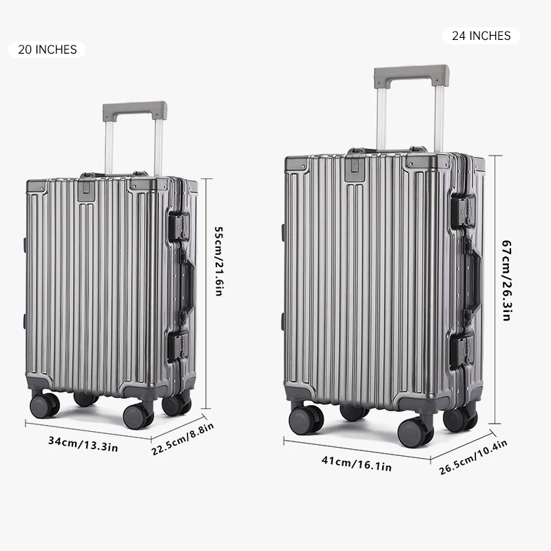 valise trolley de grande capacité pour homme, double couche Épaisse et durable, fermeture Éclair, vpn, nouvelle collection 2024